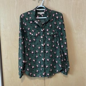 Floral button down blouse - business casual win!